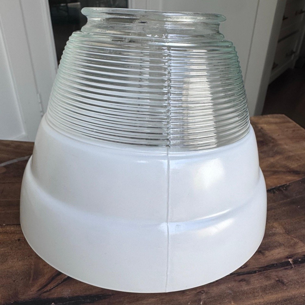 Bee Hive Light Fixture Globe 1950s - 1960s Milk Glass 7" - Picture 3 of 8